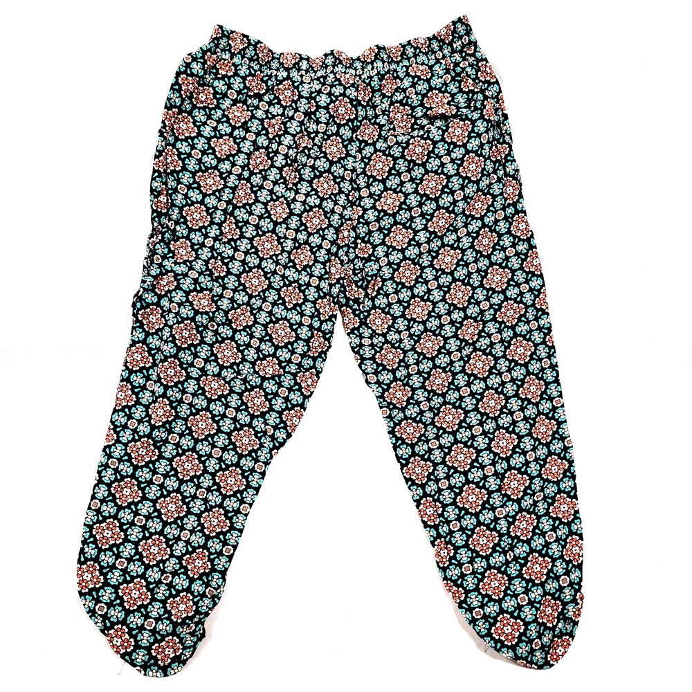 American Rag Cie Pants Womens Medium Capri Floral Jogger Baggy Boho Hippie
